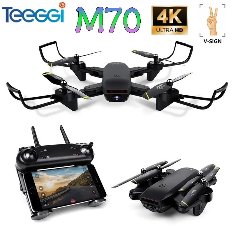 

LAUMOX M70 FPV Drone Optical Follows me with 4K HD Camera Drone WIFI Gestrue RC Drone Radio Control Quadcopter Drone VS XS809S