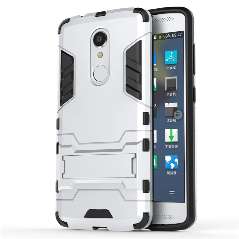

Coque For ZTE Axon7 Para Case For ZTE Axon 7 Mini TPU+PC With Stand Hard Plastic Dual Armor Back Cover Shell Fundas (<