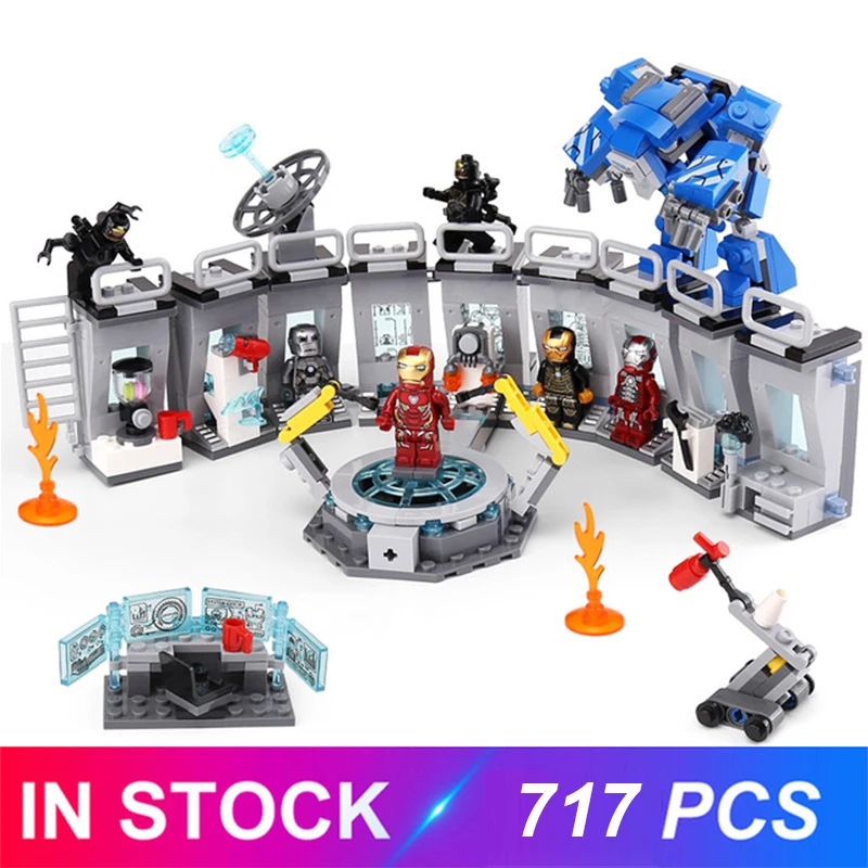 

Decool Compatible LegoSet 76125 Marvel Avengers Endgame Iron Man Hall of Armor Building Blocks Bricks Figure Model Kids Toy Gift