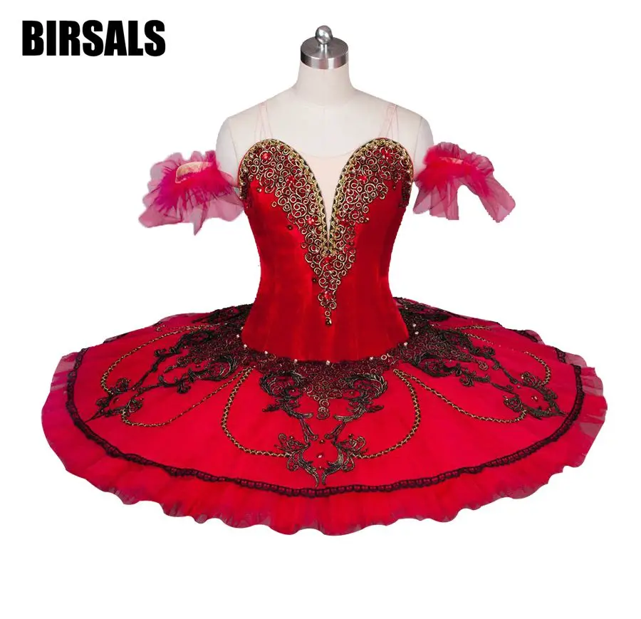 Adult Women Professional Ballet Tutu Red Black Don Quixote Ballet Stage Costume Girls Performance Ballet Tutu AttireBT9025