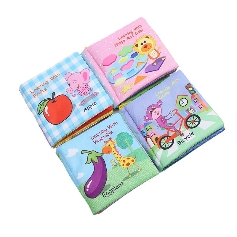 

Cute Fruit Style Baby Toys Hot New Infant Kids Early Development Soft Cloth Books Learning Education Unfolding Activity Books