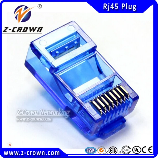 

Blue Cat5e RJ45 8P8C UTP Plug Color Connector 30U gold plating 50pcs/lot