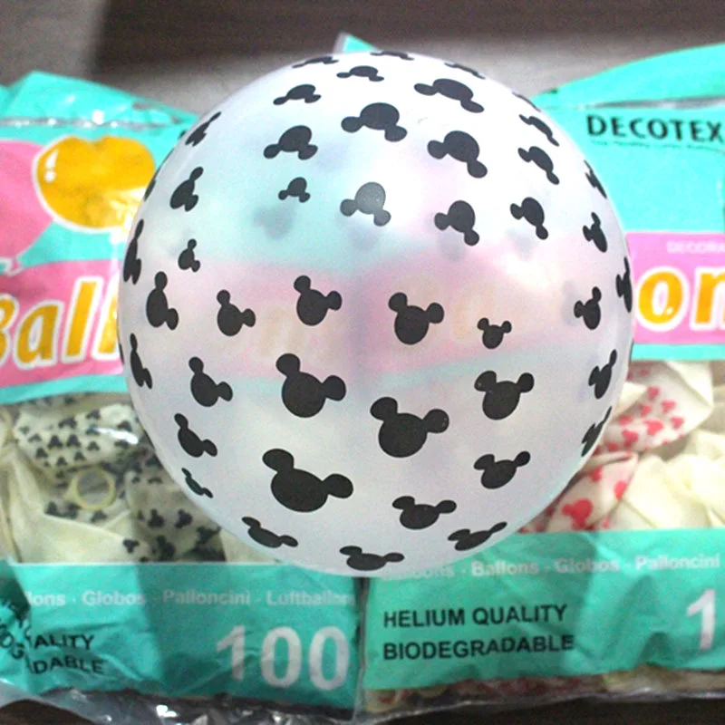 20 шт./лот воздушный шар с Микки и Минни Маус для малышей, для купания, для дня рождения, воздушный шар, для юбилея, для свадьбы, воздушный шар, детские игрушки, Globos - Цвет: Черный
