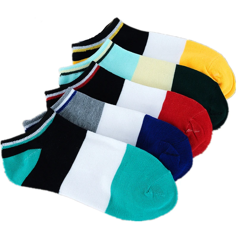 Sock Men Short Socks Male Cotton Socks Patchwork Invisible Socks Spring ...