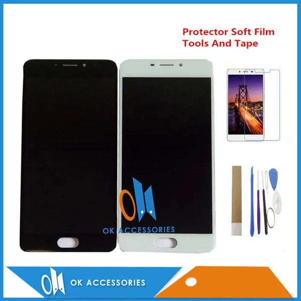Kopen 5.5 Inch Voor Meizu M5 Note M621H M621Q M621M Lcd scherm + Touch Screen Digitizer Vergadering Zwart Wit Kleur Met kits