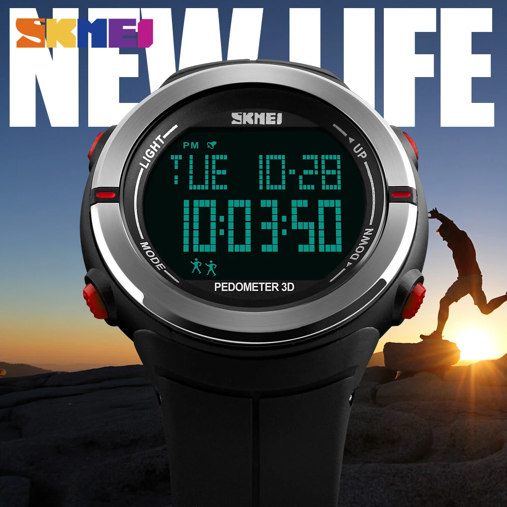 Goede SKMEI Mannen Sport Horloge Sport Stappenteller Calorie Waterdicht Horloge LED Display Digitale Militaire Horloge Relogio Masculino Nieuwe