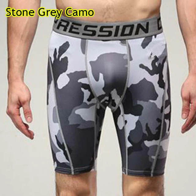NEW 2019 Summer Active high stretch compression bodybuilding sweat breathable skinny tight quick dry Camoflage Men Safety shorts