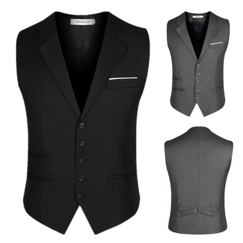 Classic British Notched Business Vest for Men 2017 Wedding Bridegroom