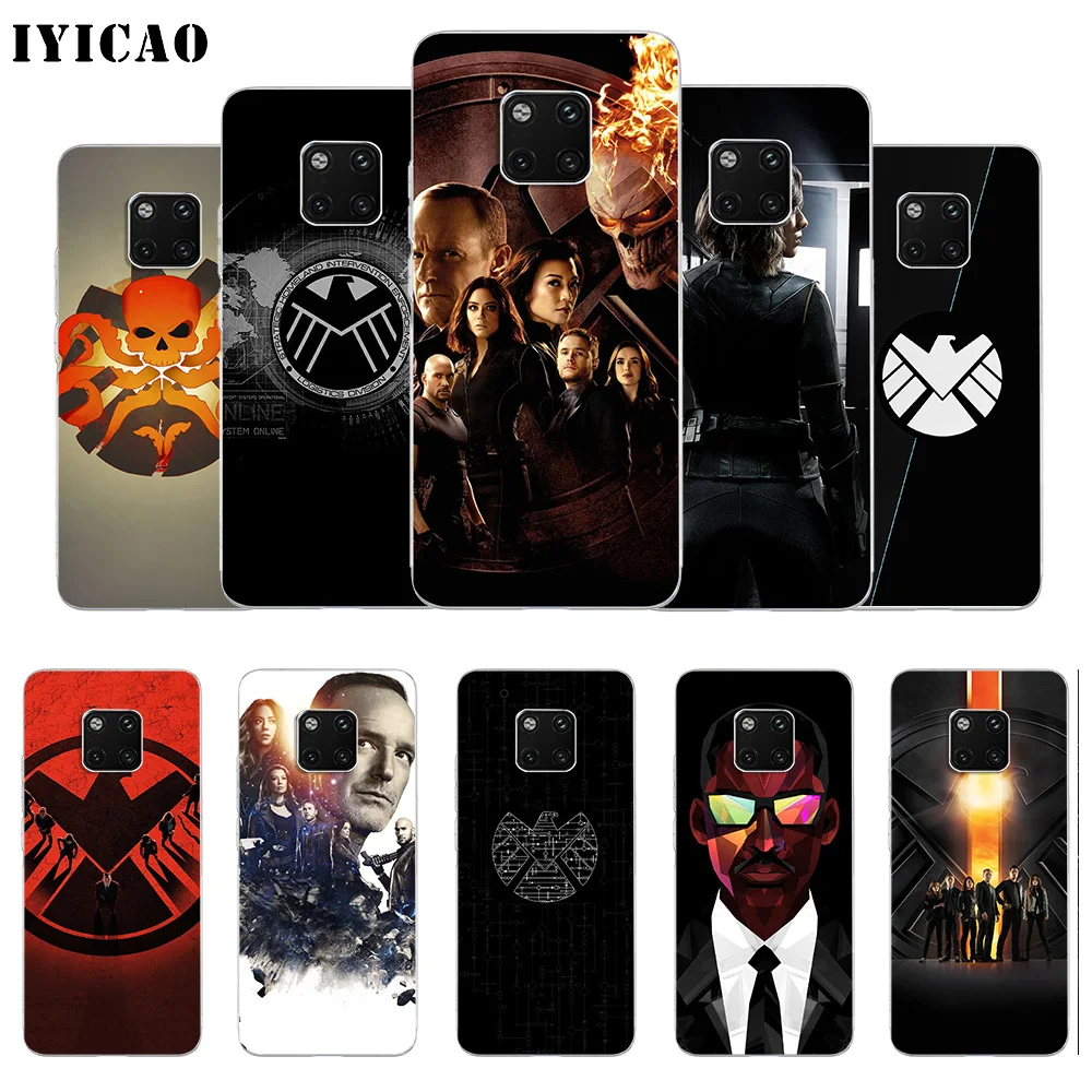 IYICAO MARVEL агенты щит Мягкий силиконовый чехол для телефона Huawei Mate 10 20 Lite Pro Nova 2 2i 3 3i 4