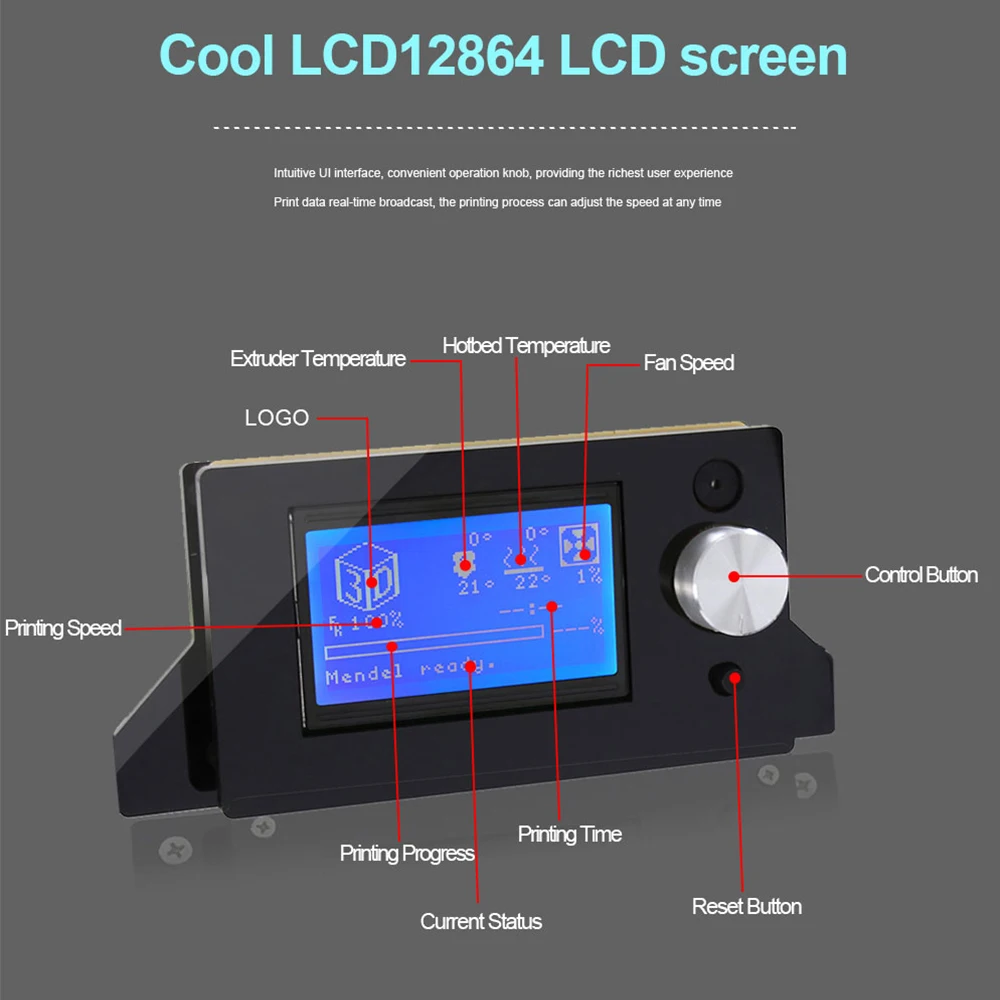 Новейший Anet A2 LCD2004/12864 дешевый 3d принтер Anet Прямая с фабрики Бесплатный налог Лучшая цена Нью-Йорк склад