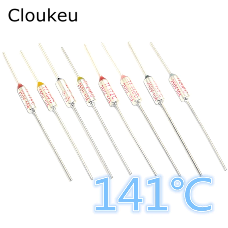

10Pcs RY Tf 141C 250V10A Metal temperature fuse 141 Centigrade