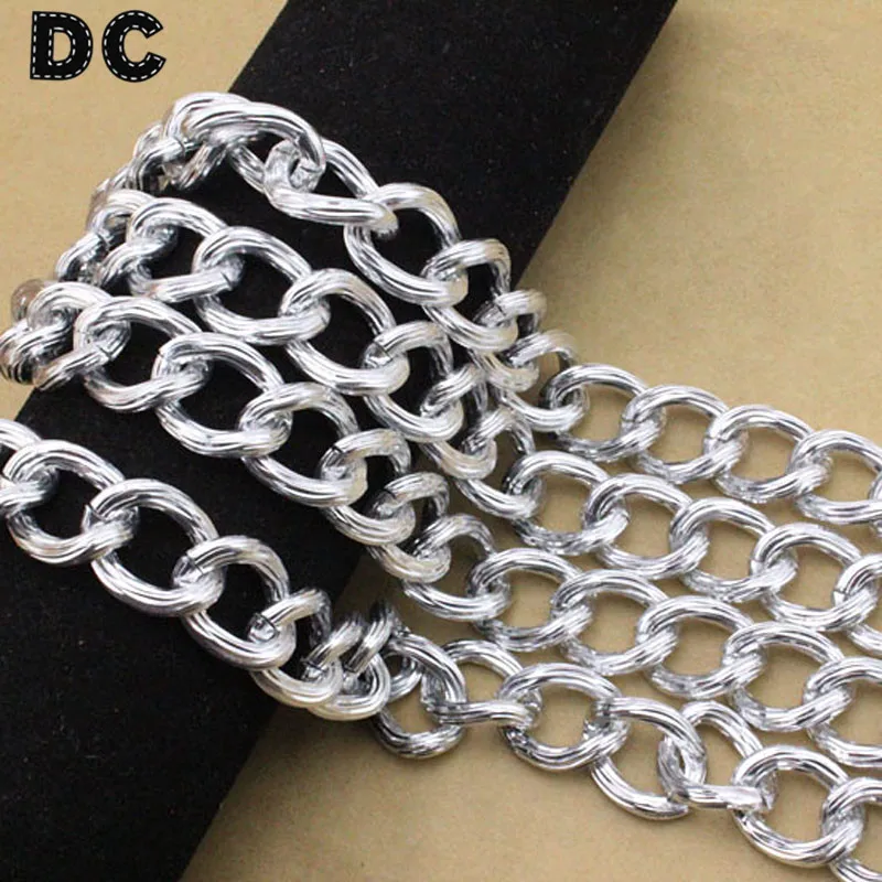 

DC 1 Meter/lot Big Bulk Aluminum Link Chain Bag Chains 15*20*3.5mm for DIY Necklace Bracelet Jewelry Findings Making F1653