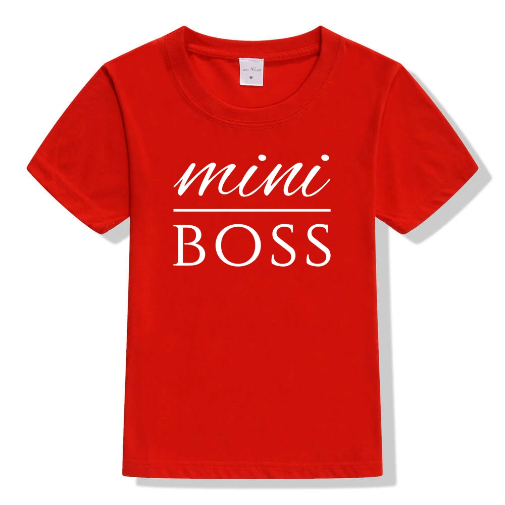 От 3 до 10 лет для мальчиков и девочек летняя футболка Mini с надписью BOSS принтом