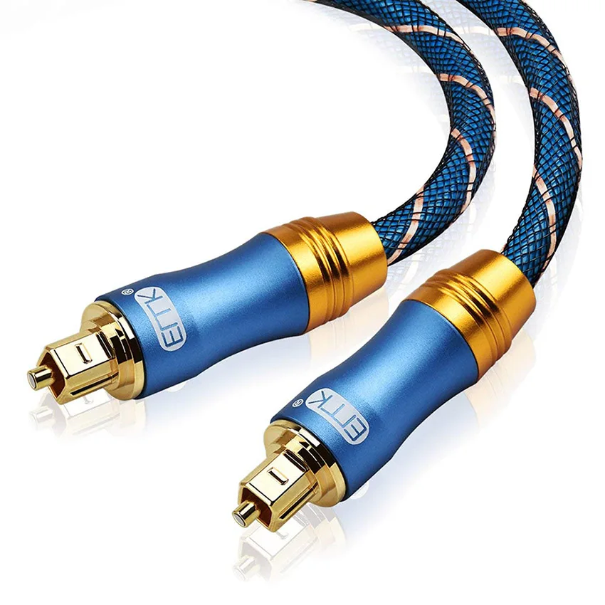 OPTICAL Optical Audio Cable Surround Sound Systems Home Theater 5M, Blue EMK Audio Cable Digital Toslink Optical Cable S/PDIF Toslink Connectors Compatible With Playstation Sound Bar