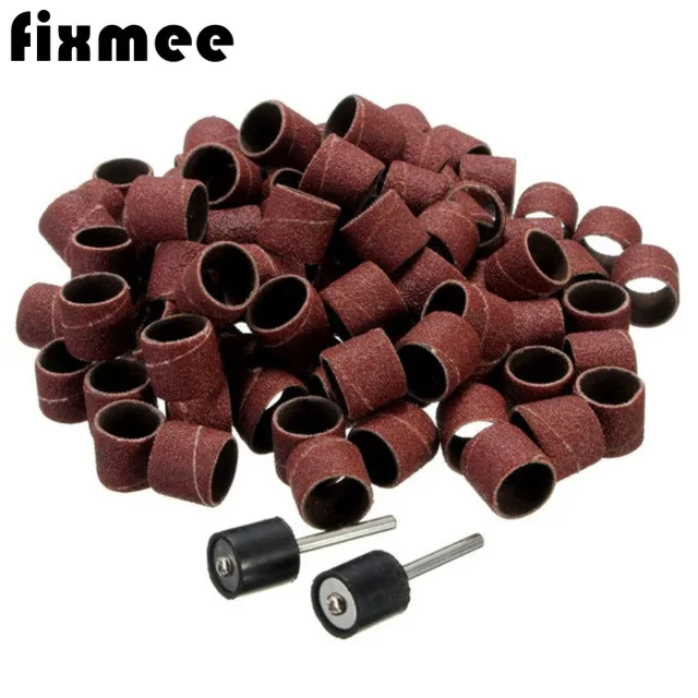 Fixmee 100 шт. 1/2 "шлифовальные ленты барабаны рукава для DREMEL роторные инструменты грит 80 # для Dremel полировки песка форма Твердый лес