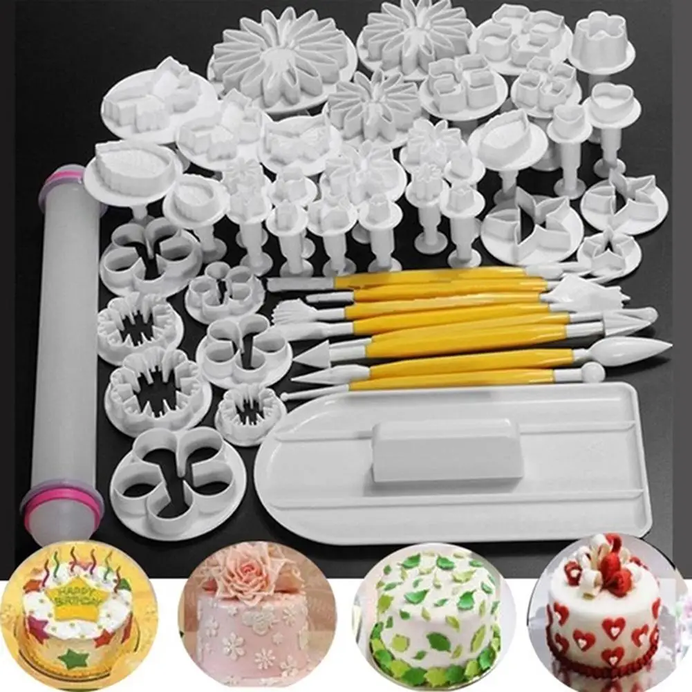 

New 33/46/47Pcs Sugarcraft Cake Decorating Mould Fondant Plunger Baking Mold Tools Pastry Tool Kitchen Baking Mould