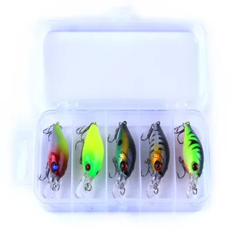 

HENGJIA 5pcs 5.4cm/4.2g Fishing Lure Kit Minnow floating Lure Isca Crankbait Bait Pesca Jig Fishing Hook Set With Fishing Tackle