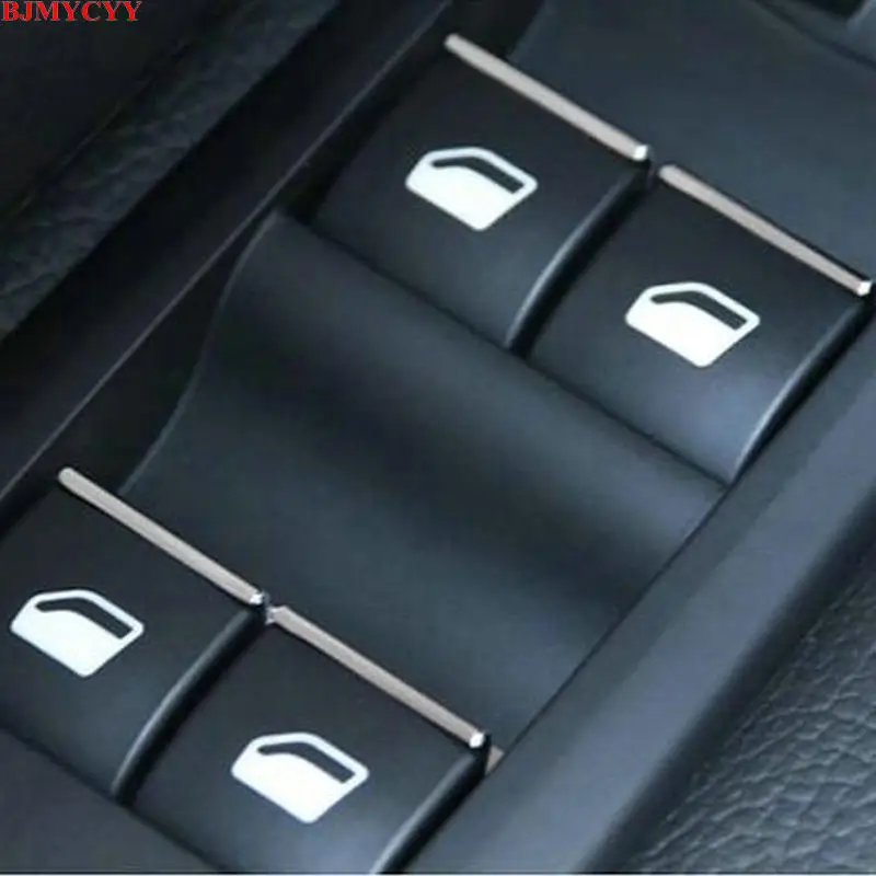 BJMYCYY наклеиваемого покрытия для автостайлинга из ABS 7 шт./компл. автомобильный стеклоподъемник кнопки украсить блестками для peugeot 308 308s T9- автомобильные аксессуары