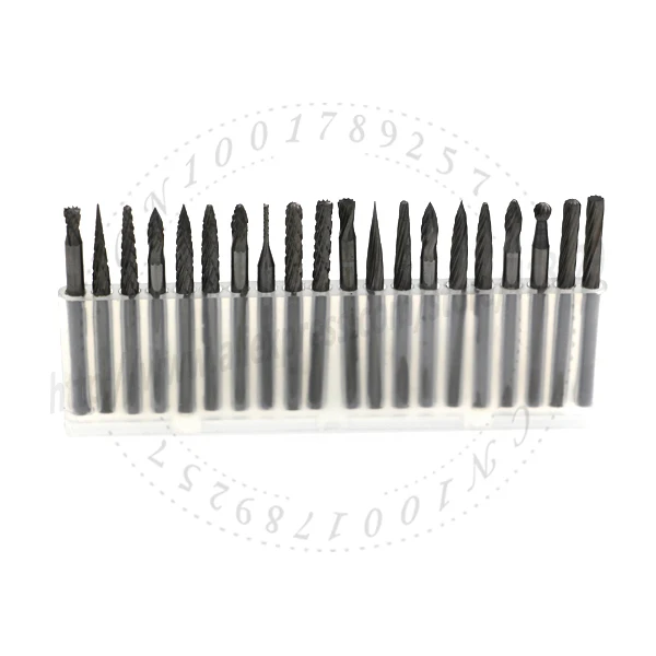

20Pcs/lot 1/8" Tungsten Carbide Rotating File Rotary Burr Kits Grinding head CNC Engraving Bit