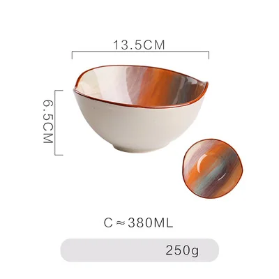 Керамические обеденные тарелки в японском стиле, наборы посуды и тарелок, тарелка для стейка, миска для супа, миски для риса, креативная посуда для кухни, домашнего использования - Цвет: 5.3 inch bowl
