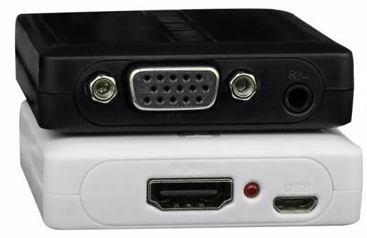 Мини hdmi в VGA + R/L конвертер (пластиковый корпус) с источником питания ЕС/США vga 60 мм