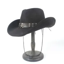 Женские мужские шерстяные полые западная ковбойская шляпа широкополая шляпа джентльмен Outblack сомбреро Hombre джаз шляпа ветер веревка размер 56-58 см