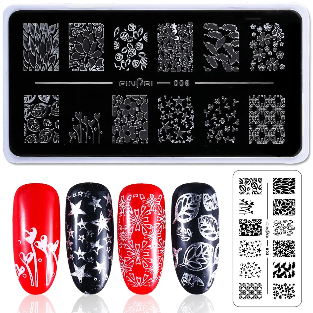 

12 styles Nail Art Stamp Stamping Image Plate 6*12cm Stainless Steel Nail Template Manicure Stencil Tools