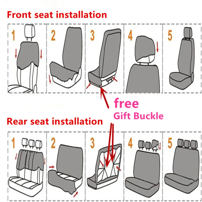 Универсальные чехлы для сидений автомобилей, тканевые Чехлы для автомобилей, подходят для ford focus 2 peugeot 206 kia rio 3 VAZ 2114 lada