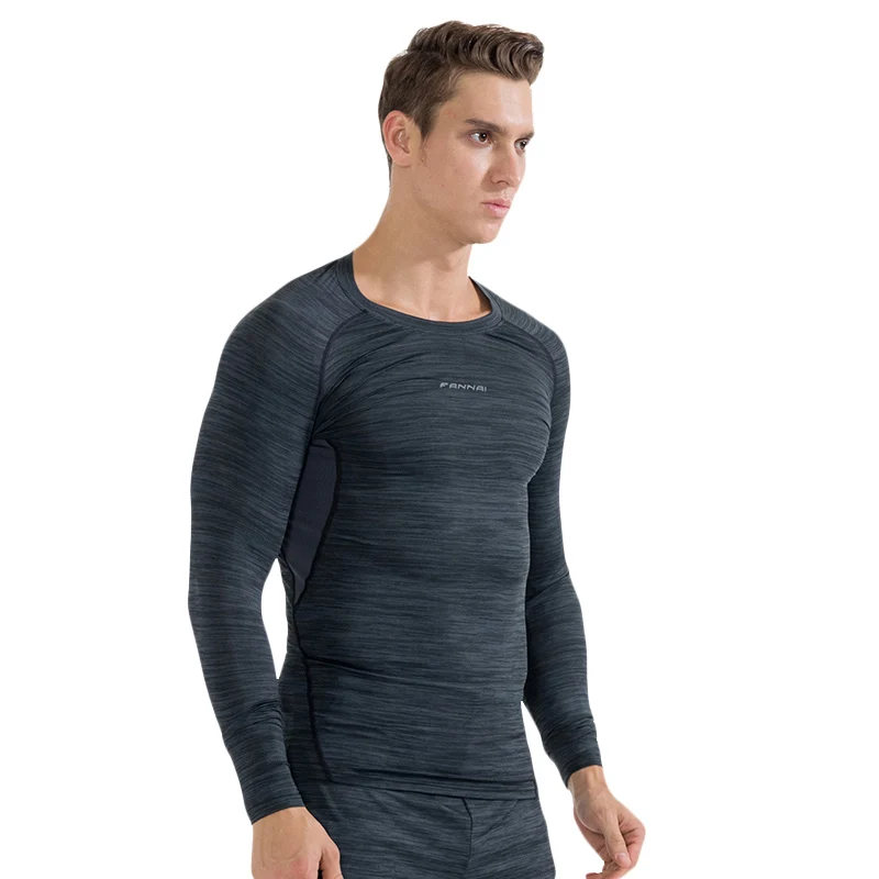 Fannai Спортивная рубашка с длинными рукавами для мужчин быстросохнущие мужские футболки для бега одежда для фитнеса и спортзала сжатый Топ для мужчин s Рашгард Джерси