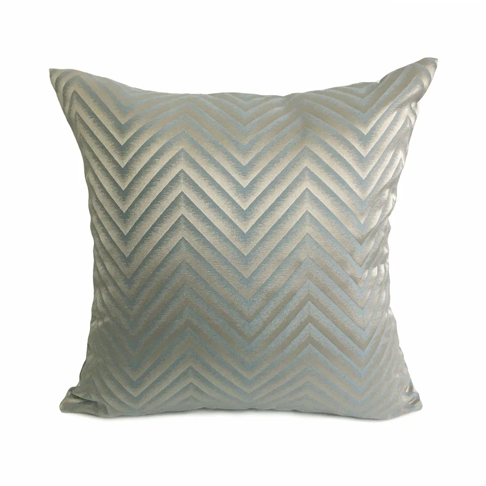 

New Fashion Modern Woven Geometric Gray Zigzag Sofa Chair Designer Cushion Cover Decorative Square Throw Pillow Case 45 x 45cm