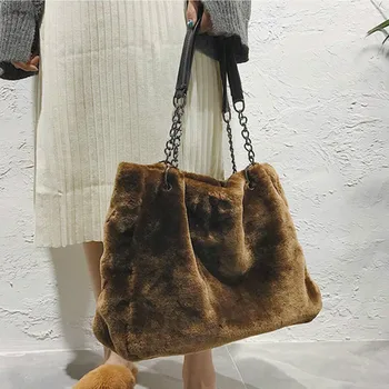 

European style Fashion New Women's Designer Handbag 2018 High quality Soft Plush Women Big Tote bag Large Handbags Shoulder Bags
