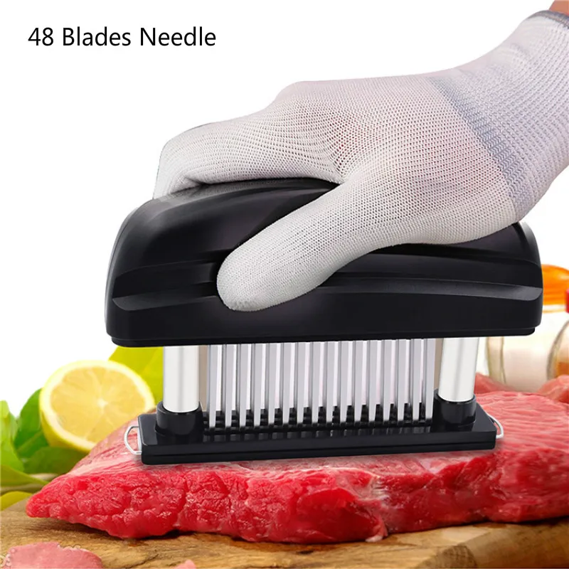 

Black 48 Blade Meat Tenderizer Tool Stainless Steel Knife Meat Beaf Steak Mallet Meat Tenderizer Hammer Pounder Cooking Tools
