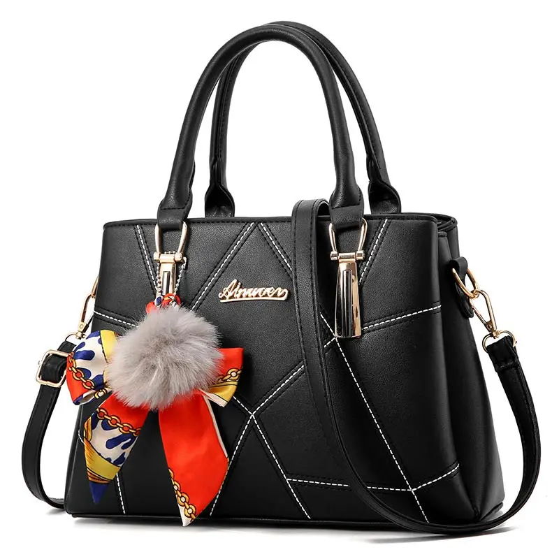 Модная элегантная сумка на плечо для женщин новые дизайнерские простые кожаные сумки женские сумки милая сумка-мессенджер женская сумка с лямкой через плечо - Цвет: Black