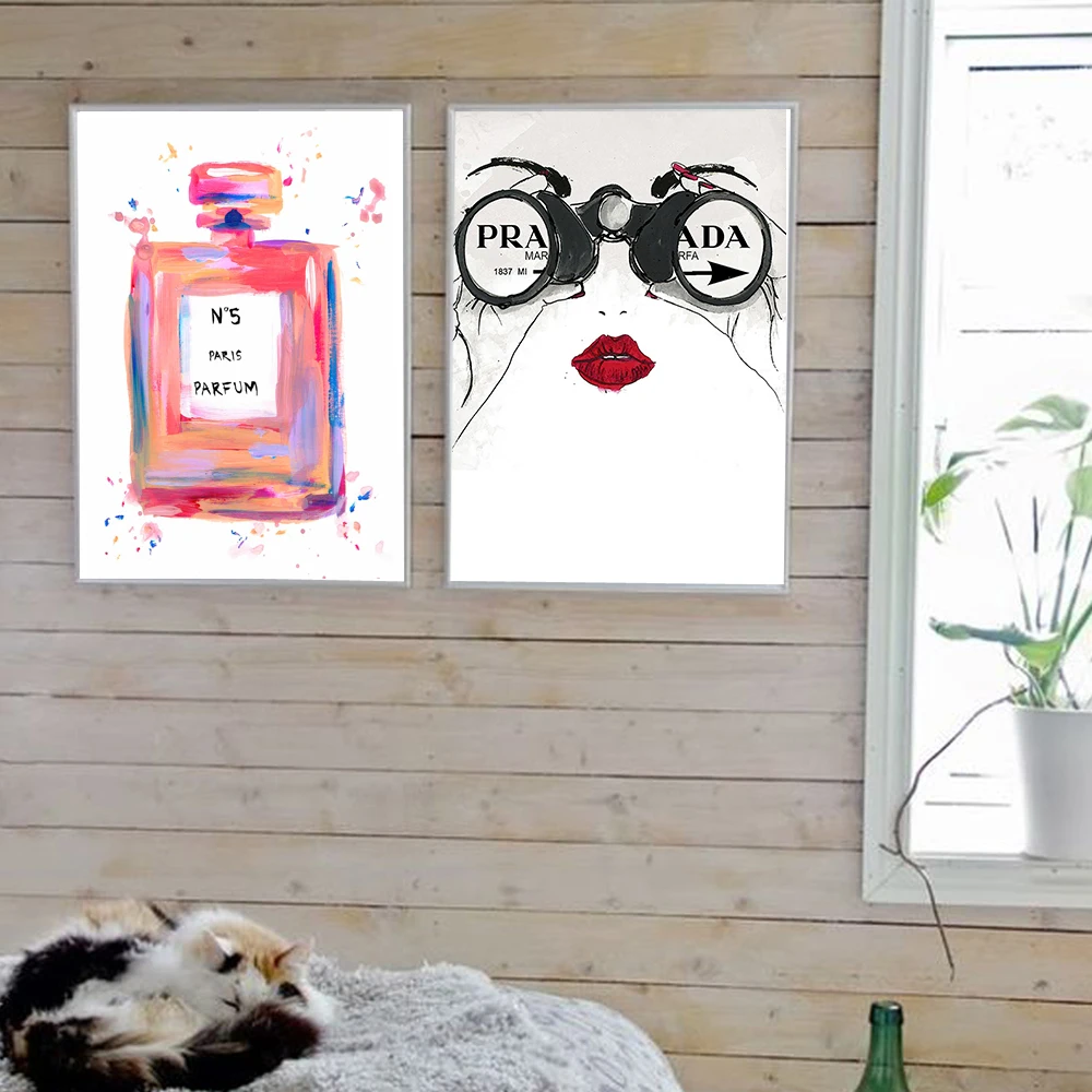 Флакон духов плакат цитаты скандинавские настенные художественные модные плакаты и принты холст живопись настенные картины для гостиной домашний декор