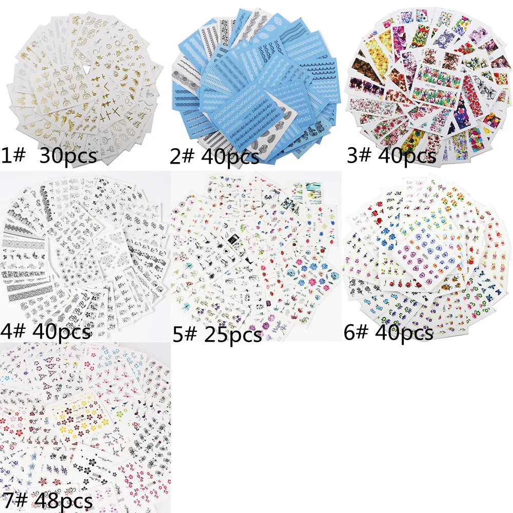1 упаковка переводная Вода случайный красочный цветок для дизайна ногтей стикер DIY модные обертывания инструменты для маникюра