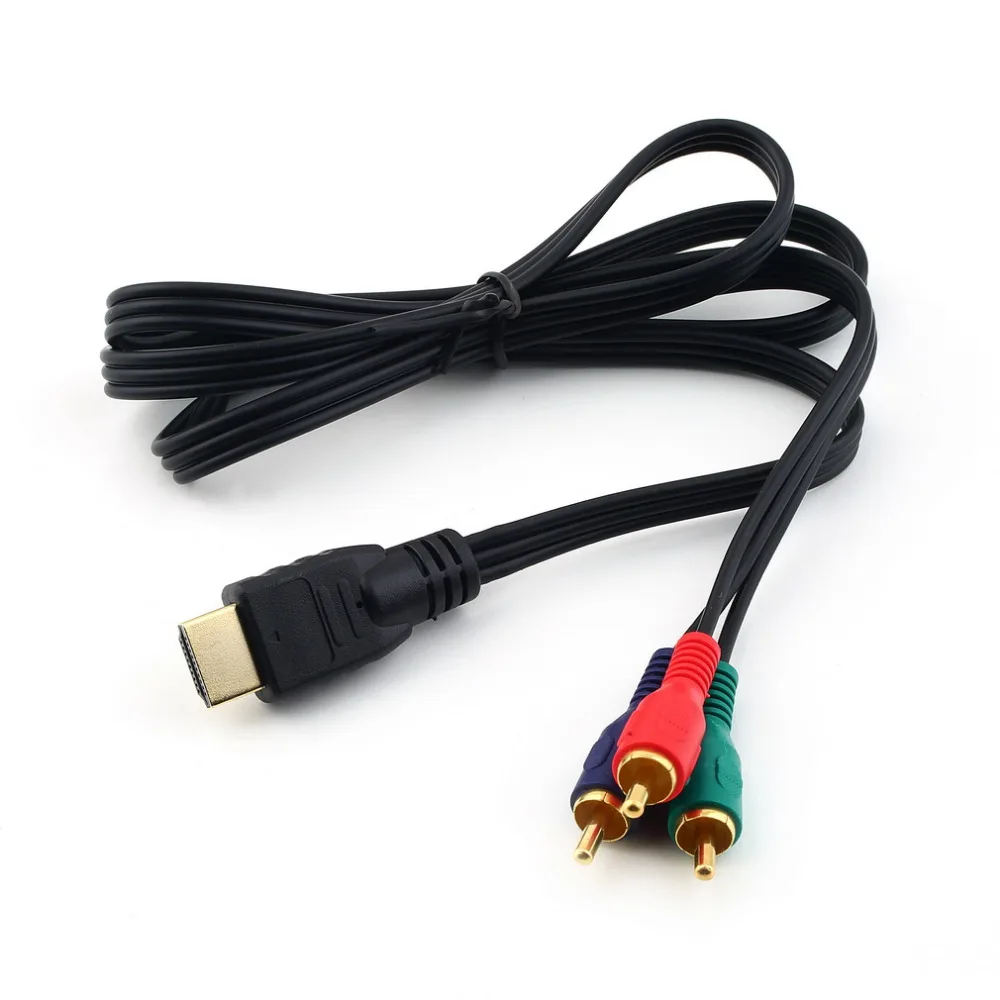 

New HDMI To 3RCA 3-RCA 3 RCA Video Component Connection Cable Convert Hub Cord Line Wholesale For Hdmito3 Gold Connector