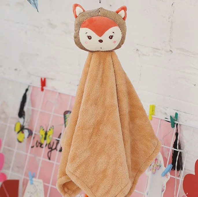 Куклы плюшевые игрушки кулон детская полотенце Прекрасный Мягкий впитывающий влагу Ванная Кухня Полезная полотенце для рук прекрасный особенно для детей - Цвет: Brown fox