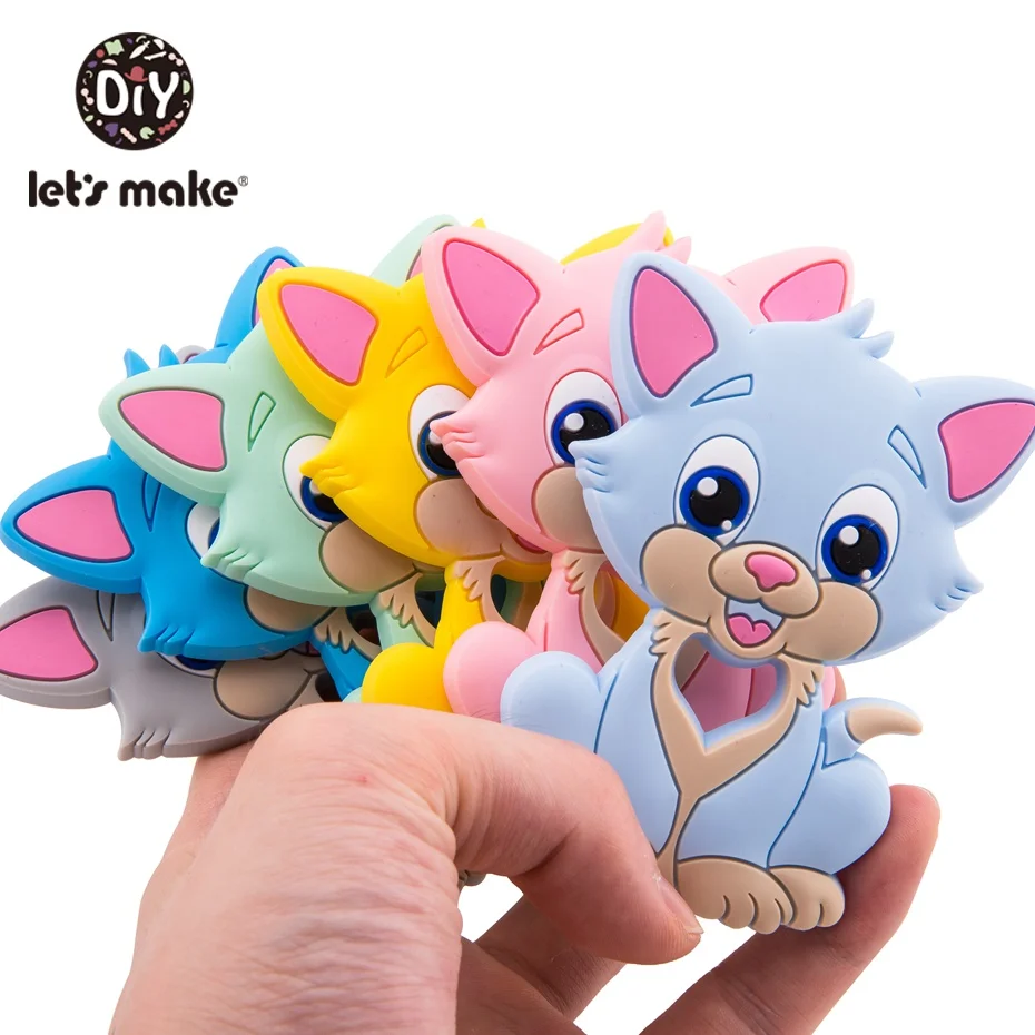 

Let's Make Silicone Cartoon Baby Teether 10pc BPA Free Silicone Beads DIY Baby Rattles Pendants Nursing Accessories
