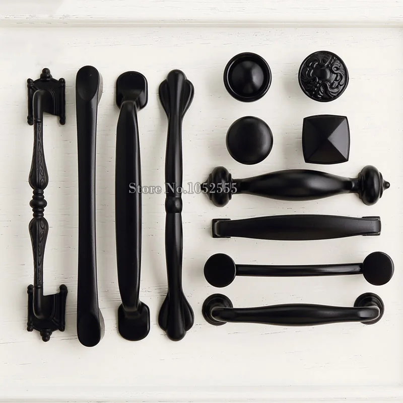 High Quality 10PCS European Classic Black Kitchen Door Handles