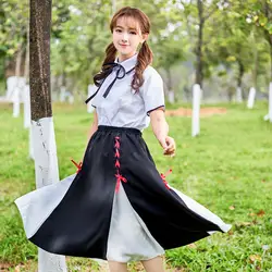 UPHYD 2019 новый корейский милые девушки костюм моряка студент школы Униформа наряды короткий рукав рубашки + юбка + галстук комплекты S-4XL