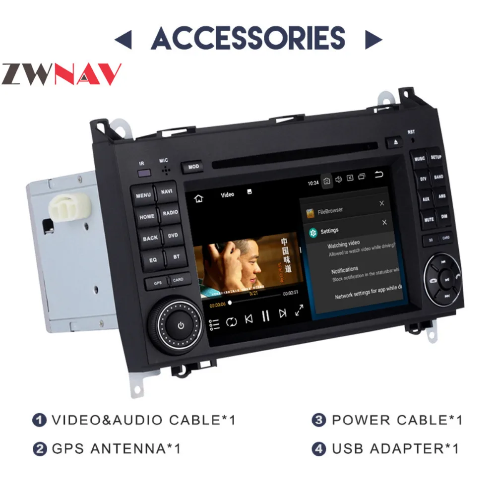 Discount Octa Core Android 8.0 Car GPS Stereo Car Radio Car DVD Player For BENZ A-class W169 A150 A170 B-class W245 B170 B200 2004-2012 4