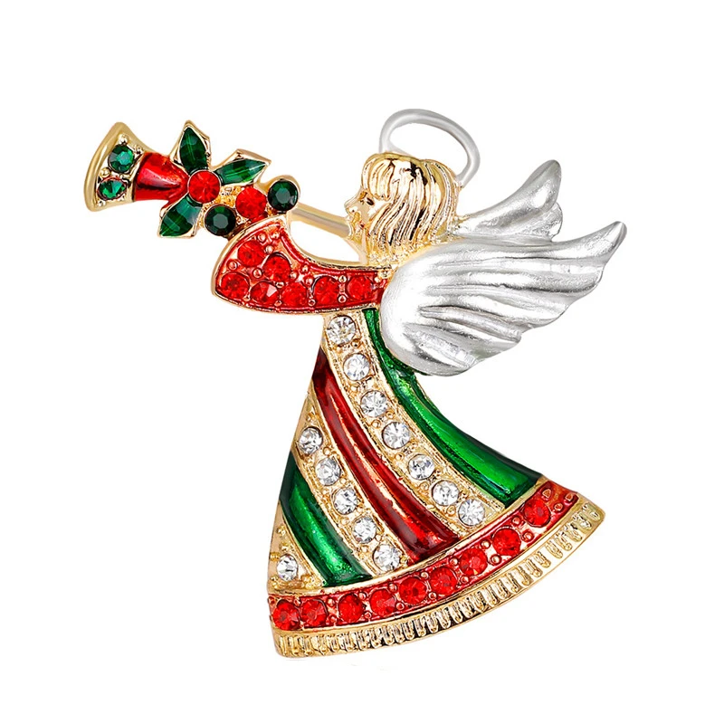 

OneckOha Feather Angel Brooches Russian Flute Girl Pin Jewelry Brooch