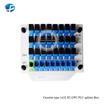 

Free shipping hot sale 10PCS/lot 1*32 SC-UPC Cassette Box PLC splitter Splitter Card Inserting fiber optic SC UPC Cassette Box