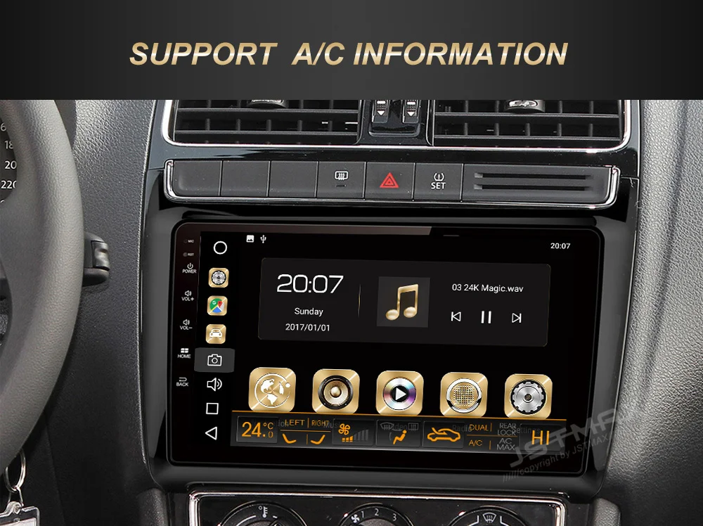 Best JSTMAX 10.2" Android 8.0 car dvd radio player for  VW New Polo 2012 2013 - 2016 gps navi Octa Core 4GB 32GB Auto Stereo(NO dvd) 7