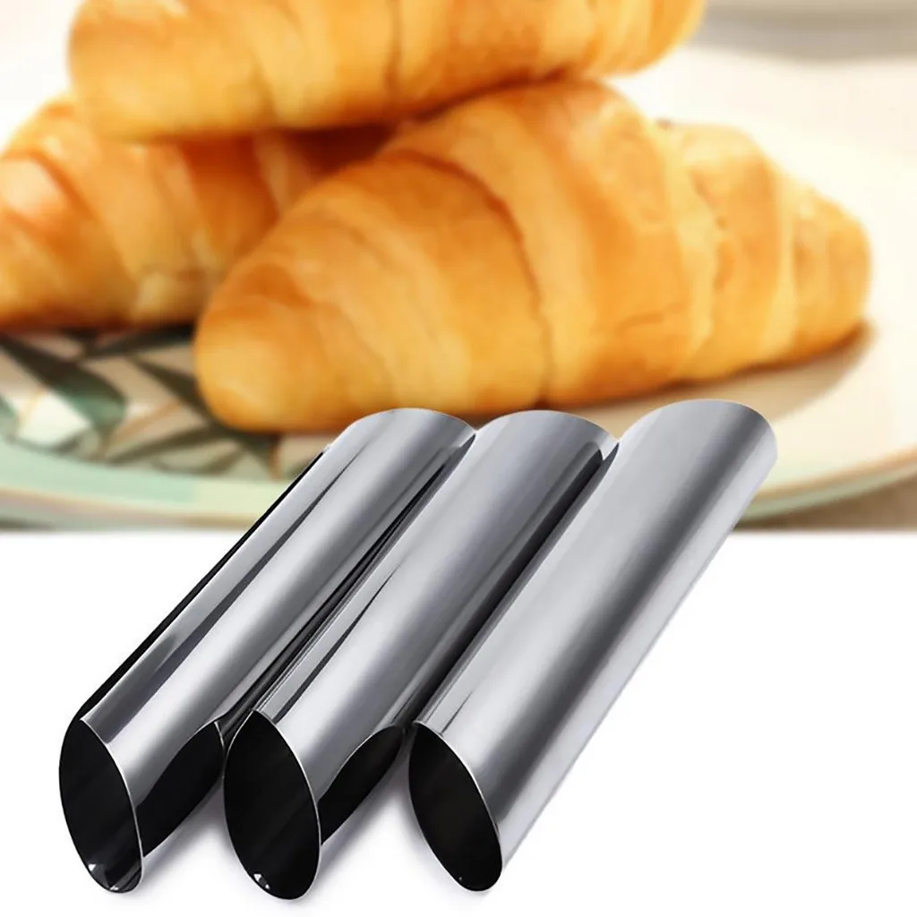 

2019 New Dessert Non Stick Danish Bread Cannoli Croissant Mold Bake Tubes Decor Puff Cone #NN01017