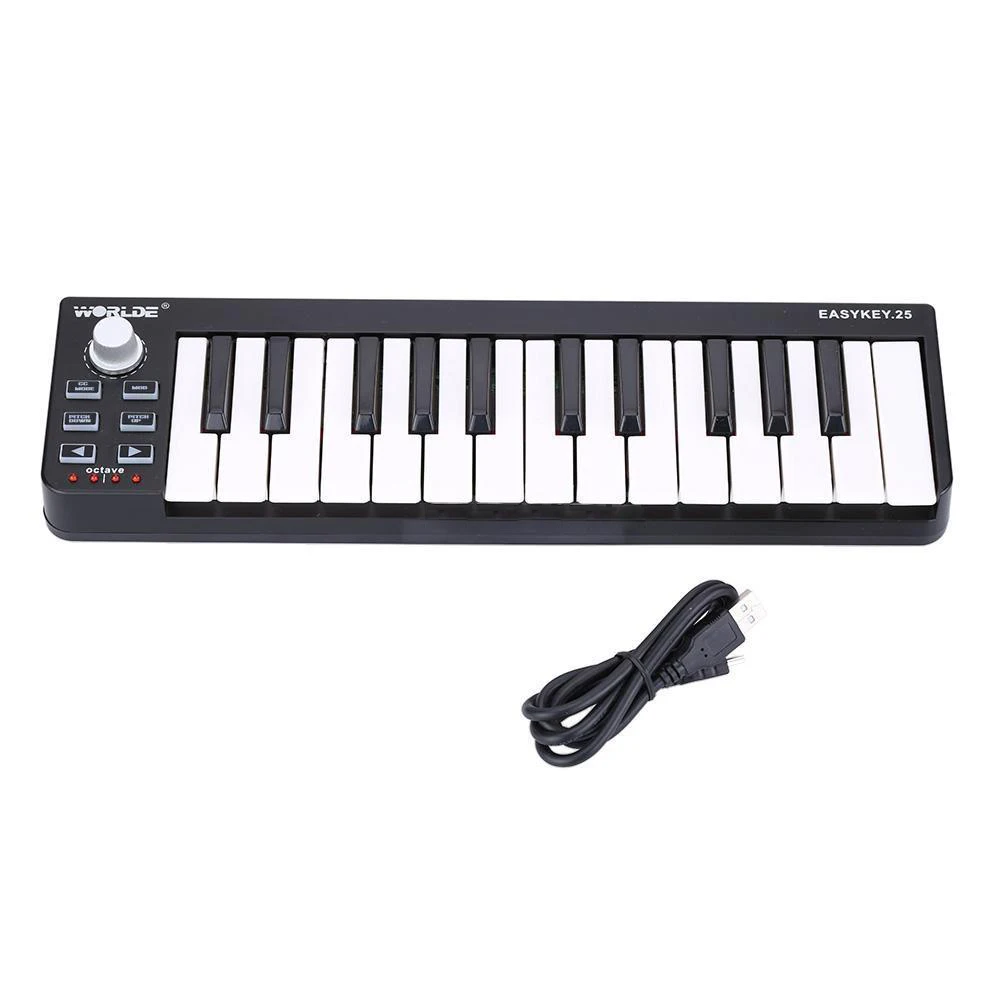 8 клавишная мини клавиатура Easykey 25 с клавишным USB MIDI контроллером|controller music|controller