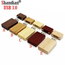 SHANDIAN USB 3,0 деревянный блок USB флэш-накопитель Красная деревянная Флешка 4 ГБ 8 ГБ 16 ГБ 32 ГБ 64 ГБ U диск подарок(более 10 шт. бесплатный логотип