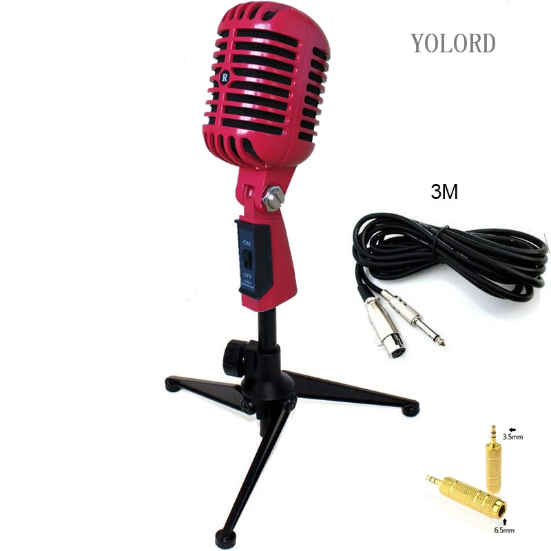 Retro Mic Vintage Dynamic Metal Microphone Stand