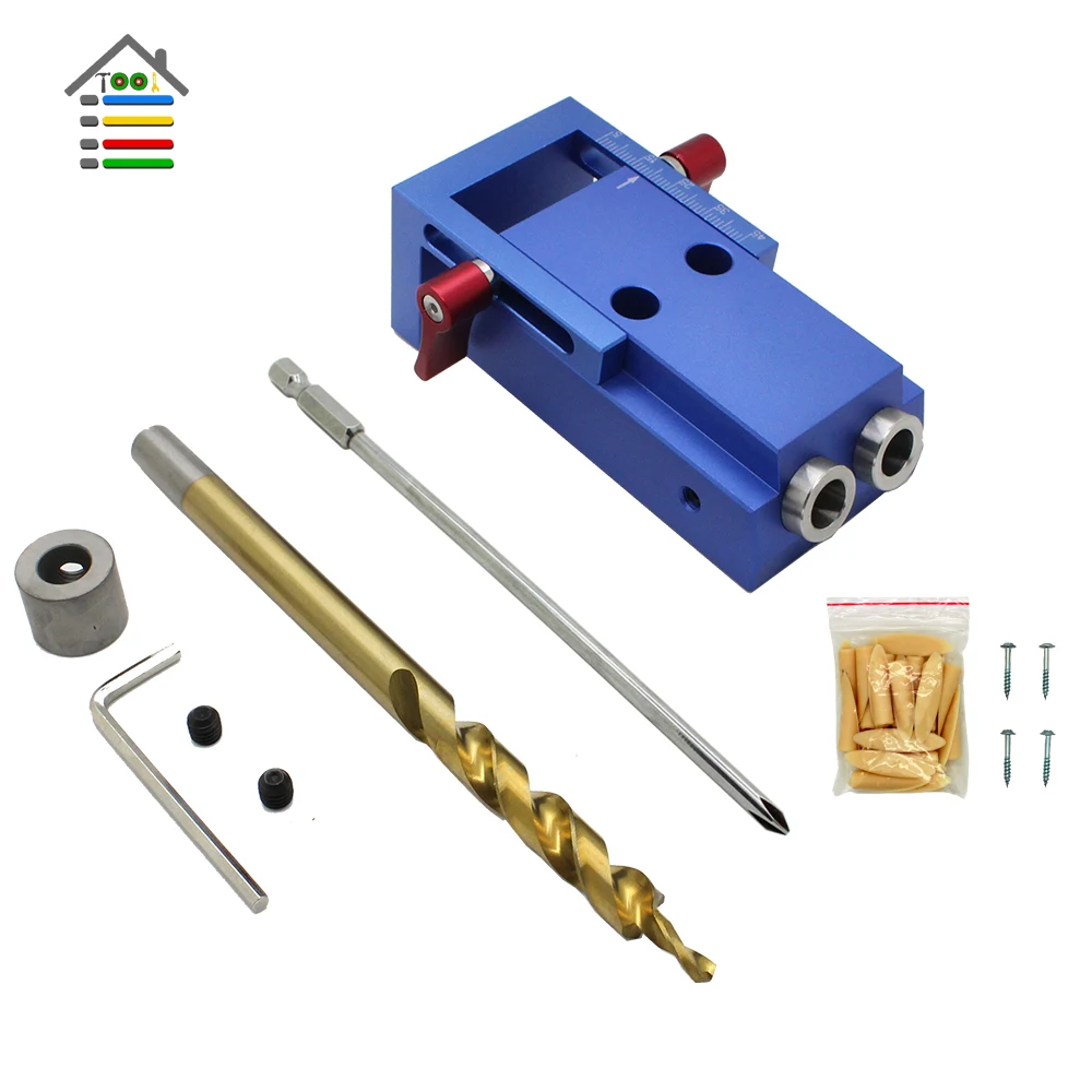 

Woodworking Pocket Hole Jig Kit 9.5mm Step Drill Bit Stop Collar For Kreg Manual Pilot Wood Drilling Hole Saw Master System