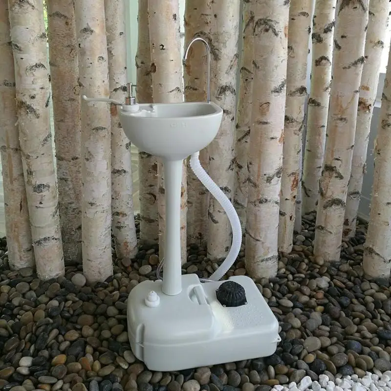 

Portable Removable Water Saving Bathroom Sink Outdoor Faucet Hand Wash Basin with Hand Sanitizer
